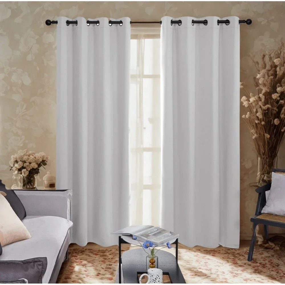 Deconovo 100% Blackout Curtains 52x108 Soundproof Thermal Set Of 2 With Grommets